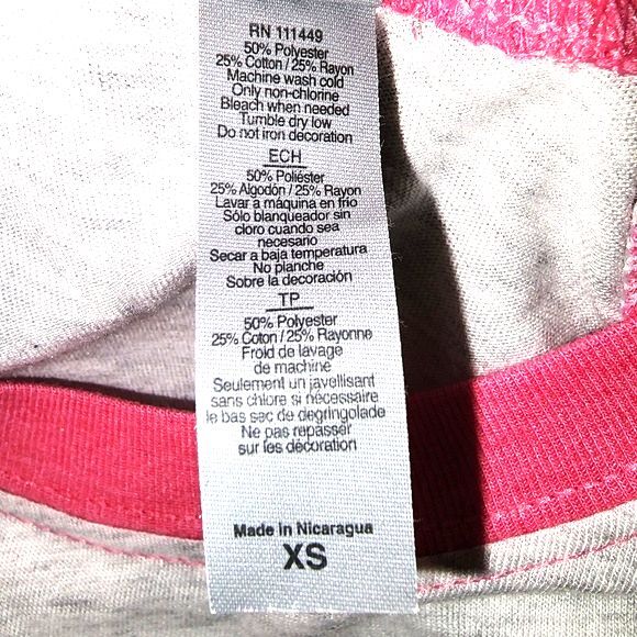 Next Level Apparel Christmas "Hippopotamus" Gray & Pink Graphic Jersey Size XS - Picture 6 of 6